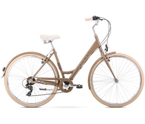 Velosipēds Romet Sonata Eco + grozs 28 beige 20L