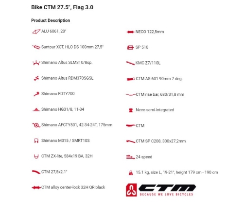 Мужской велосипед CTM Flag 3.0 27.5