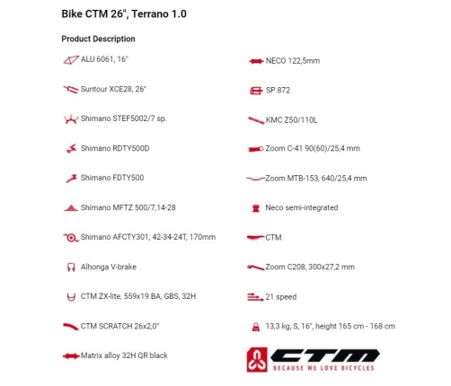 Мужской велосипед CTM Terrano 1.0 26