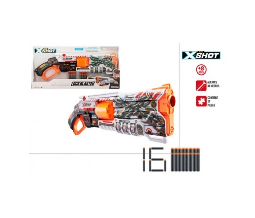 X-Shot Skins Lock Blaster Pistole ar 16 porol. šautriņām CB47144