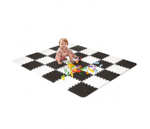 Aktivitātes paklājs Puzzle Kinderkraft Luno Black 31x31 cm 30 elementi