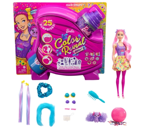 Barbie Color Reveal Hair Feature Playset кукла HBG38-2