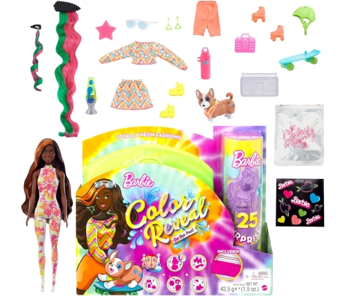Barbie Color Reveal Neon Tie-Dye + 25 Surprises HCD25 Lelle