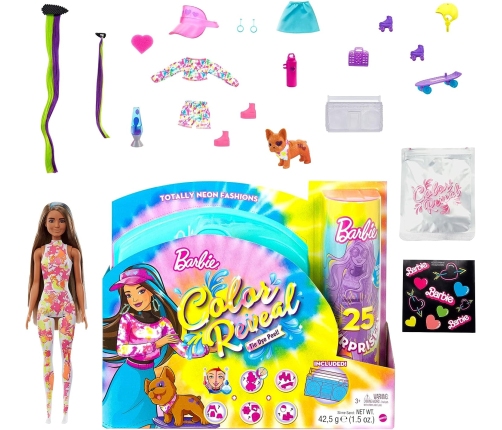 Barbie Color Reveal Neon Tie-Dye + 25 Surprises HCD25 Lelle