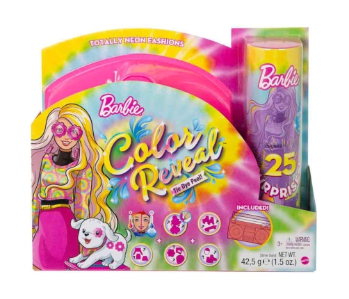 Barbie Color Reveal Neon Tie-Dye + 25 Surprises HCD25 Lelle
