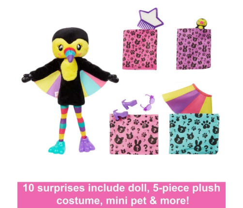 Barbie Cutie Reveal Jungle Friends Toucan HKR00 Lelle