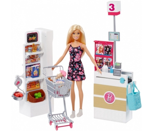 Barbie Supermarket Playset lelle FRP01