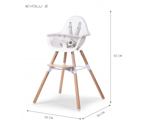 Стульчик для кормления 2в1 Childhome Evolu 2 Natural White