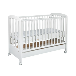 Детская кроватка с ящиком и опускающейся боковиной TROLL Nina Lux White COT-NN0027