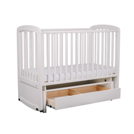 Детская кроватка колыбель с ящиком TROLL De Lux Glider White COT-GN0474