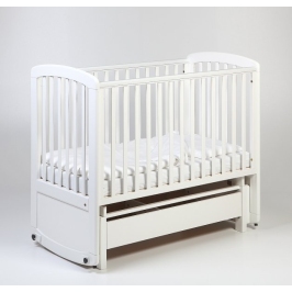 Детская кроватка колыбель с ящиком TROLL De Lux Glider White COT-GN0474