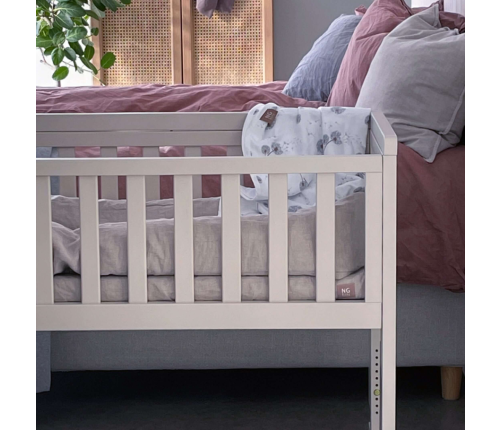 Gulta Šūpulītis ar nolaižamu malu TROLL Bedside Grey SWC-BD0062