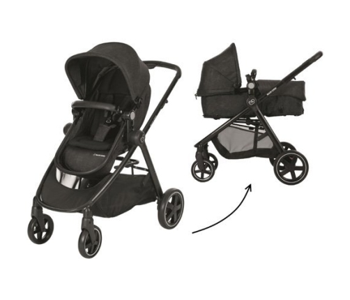 Bērnu universālie Ratiņi - transformeri 2 vienā MAXI-COSI Zelia Nomad Black