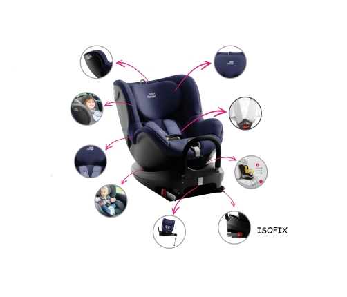 Britax Romer Dualfix 2 R Blue Marble Bērnu Autokrēsls 0-18 kg