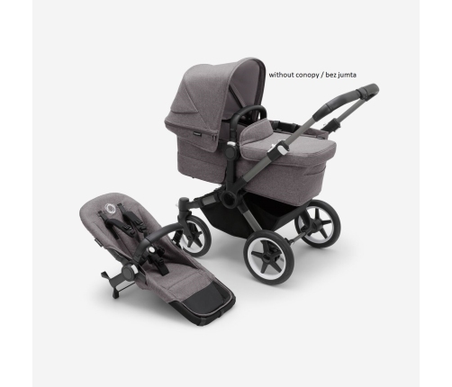 Bugaboo Donkey 5 Grey Melange Graphite frame Bērnu Ratiņi Transformeris 2in1 (bez jumta)