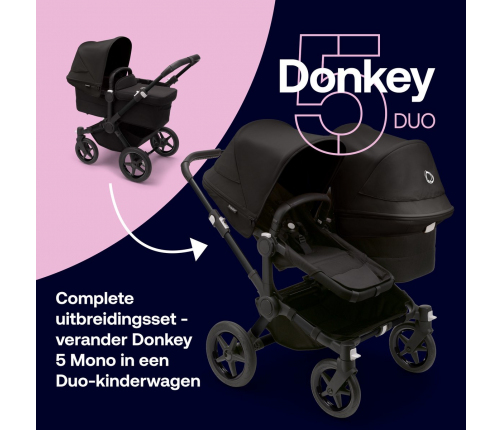 Bugaboo Donkey 5 Grey Melange Graphite frame Bērnu Ratiņi Transformeris 2in1 (bez jumta)