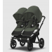 Bugaboo Donkey 5 TWIN Forest Green Black frame Dvīņu Ratiņi Transformeris 2in1