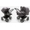 Bugaboo Donkey 5 TWIN Grey Melange Black frame Dvīņu Ratiņi Transformeris 2in1