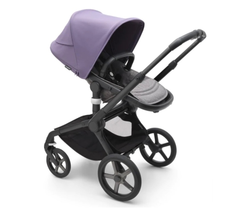 Bugaboo Fox 5 Grey Melange Детская Коляска 2в1 Black Pама + Kапюшон Astro Purple