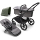 Bugaboo Fox 5 Grey Melange Bērnu Ratiņi 2in1 Black Rāmis + Jumts Forest Green