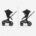 Bugaboo Fox 5 Grey Melange Bērnu Ratiņi 2in1 Black Rāmis + Jumts Misty White