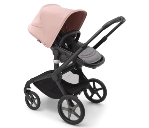 Bugaboo Fox 5 Grey Melange Bērnu Ratiņi 2in1 Black Rāmis + Jumts Morning Pink