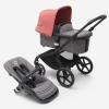 Bugaboo Fox 5 Grey Melange Bērnu Ratiņi 2in1 Black Rāmis + Jumts Sunrise Red