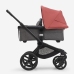 Bugaboo Fox 5 Grey Melange Bērnu Ratiņi 2in1 Black Rāmis + Jumts Sunrise Red