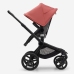 Bugaboo Fox 5 Grey Melange Bērnu Ratiņi 2in1 Black Rāmis + Jumts Sunrise Red