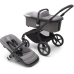 Bugaboo Fox 5 Grey Melange Bērnu Ratiņi 2in1 Black Rāmis + Jumts Sunrise Red