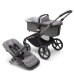Bugaboo Fox 5 Grey Melange Bērnu Ratiņi 2in1 Grafīta rāmis + Jumts Breezy Midnight Black