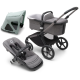 Bugaboo Fox 5 Grey Melange Детская Коляска 2в1 Графитовая рама + Крыша Breezy Pine Green