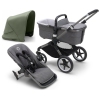 Bugaboo Fox 5 Grey Melange Детская Коляска 2в1 Графитовая рама + Kапюшон Forest Green