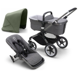 Bugaboo Fox 5 Grey Melange Детская Коляска 2в1 Графитовая рама + Kапюшон Forest Green Bugaboo Fox 5 Grey Melange Детская Коляска 2в1 Графитовая рама + Kапюшон Forest Green