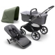 Bugaboo Fox 5 Grey Melange Bērnu Ratiņi 2in1 Grafīta rāmis + Jumts Forest Green