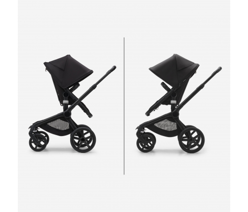 Bugaboo Fox 5 Grey Melange Bērnu Ratiņi 2in1 Grafīta rāmis + Jumts Morning Pink