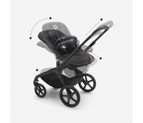 Bugaboo Fox 5 Grey Melange Bērnu Ratiņi 2in1 Grafīta rāmis + Jumts Morning Pink