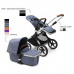 Bugaboo Fox 5 Grey Melange Bērnu Ratiņi 2in1 Grafīta rāmis + Jumts Sunrise Red