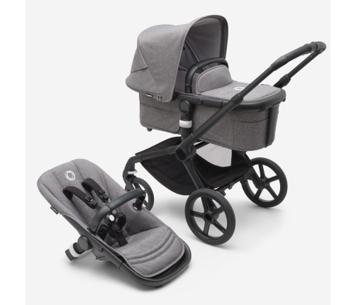 Bugaboo Fox 5 Grey Melange Детская Коляска 2в1 Черная рама