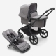 Bugaboo Fox 5 Grey Melange Bērnu Ratiņi 2in1 Melns rāmis