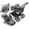 Bugaboo Fox 5 Grey Melange Bērnu Ratiņi 2in1 Melns rāmis + Jumts Breezy Misty grey