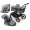 Bugaboo Fox 5 Grey Melange Bērnu Ratiņi 2in1 Melns rāmis + Jumts Breezy Misty grey