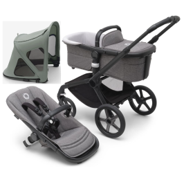 Bugaboo Fox 5 Grey Melange Bērnu Ratiņi 2in1 Melns rāmis + Jumts Breezy Pine Green Bugaboo Fox 5 Grey Melange Bērnu Ratiņi 2in1 Melns rāmis + Jumts Breezy Pine Green