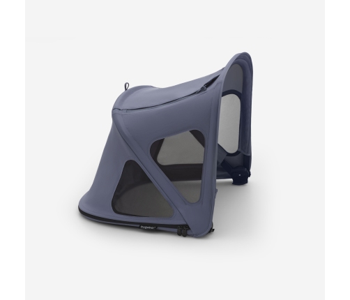 Bugaboo Fox 5 Grey Melange Bērnu Ratiņi 2in1 Melns rāmis + Jumts Breezy Seaside blue