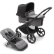 Bugaboo Fox 5 Grey Melange Bērnu Ratiņi 2in1 Black Rāmis + Jumts Melns