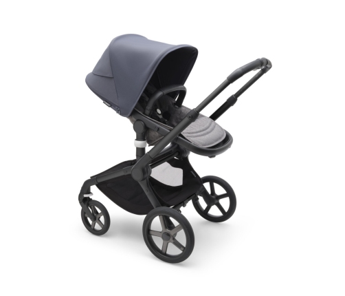 Bugaboo Fox 5 Grey Melange Детская Коляска 2в1 Black Pама + Kапюшон Stormy Blue