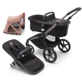 Bugaboo Fox 5 Midnight black Bērnu Ratiņi 2in1 Grafīta rāmis + Jumts Breezy V2 Sandy Pink Bugaboo Fox 5 Midnight black Bērnu Ratiņi 2in1 Grafīta rāmis + Jumts Breezy V2 Sandy Pink