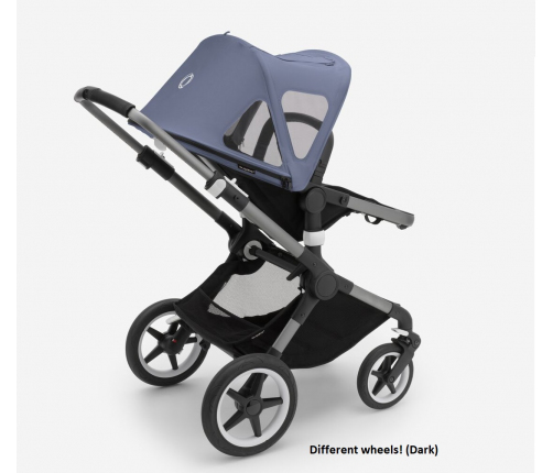 Bugaboo Fox 5 Midnight black Детская Коляска 2в1 Графитовая рама + Kапюшон Breezy V2 Seaside Blue