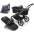 Bugaboo Fox 5 Midnight black Bērnu Ratiņi 2in1 Grafīta rāmis + Jumts Breezy V2 Seaside Blue