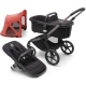 Bugaboo Fox 5 Midnight black Детская Коляска 2в1 Графитовая рама + Kапюшон Breezy V2 Sunrise Red